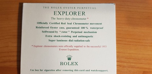 Rolex explorer cigarettescard - rolex,