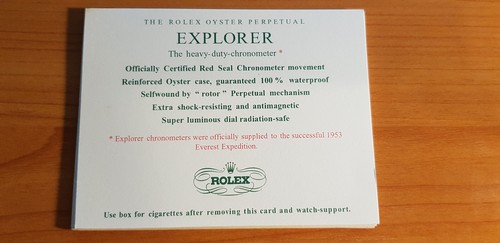 Rolex explorer cigarettescard - explorer,
